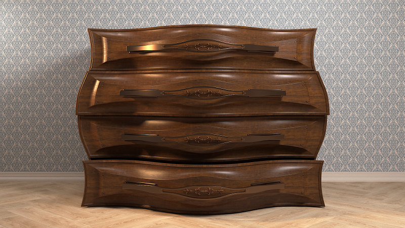 Dresser 3D Model .c4d .max .obj .3ds .fbx .stl .blend