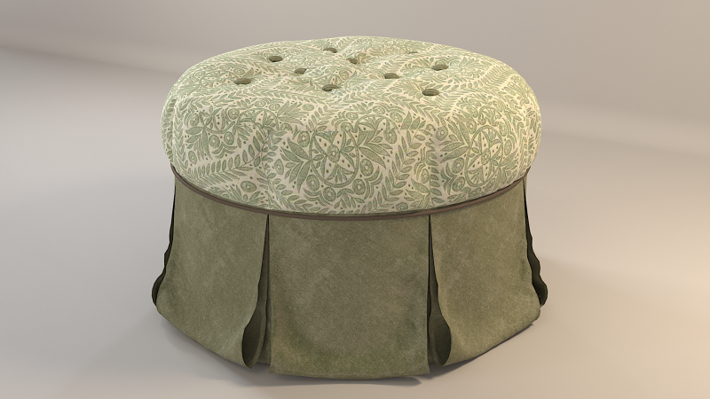 Tufted Chic Ottoman 3D 模型 .c4d .max .obj .3ds .fbx .stl .blend 