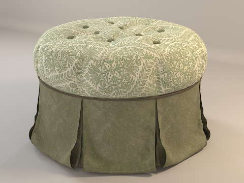 Tufted Chic Ottoman 3D Model