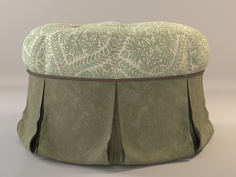 Tufted Chic Ottoman 3D 模型