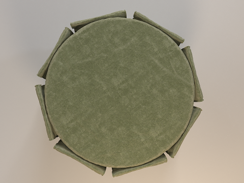 Tufted Chic Ottoman 3D 模型