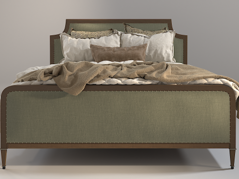 Vintage Country Style Bed 3D Model