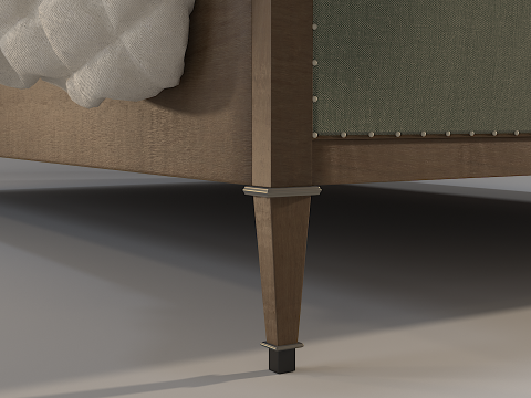 Vintage Country Style Bed 3D Model