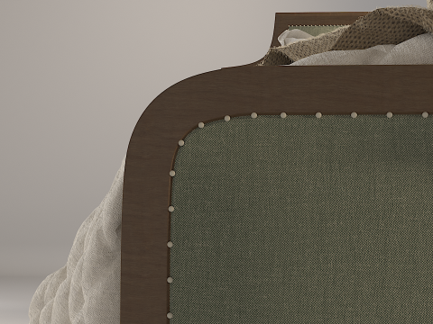 Vintage Country Style Bed 3D Model