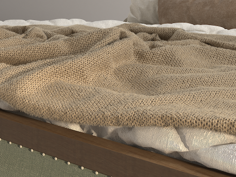 Vintage Country Style Bed 3D Model