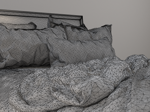 Vintage Country Style Bed 3D Model