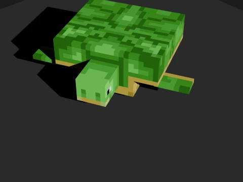 Minecraft Turtle - Voxel Pixel Art - STL GLB OBJ 3D Model