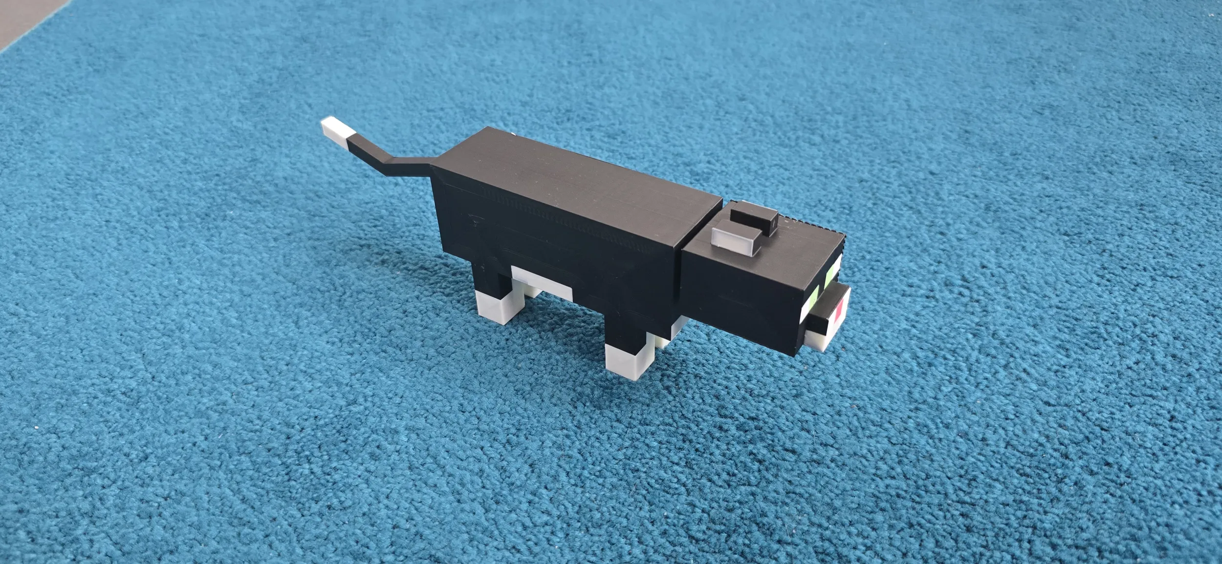 Stylized Tuxedo Cat - Minecraft 3D Print Model .c4d .max .obj .3ds .fbx .stl .blend