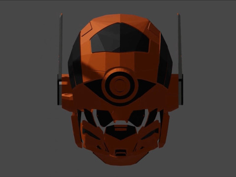 RTX-3000 Orange Helmet Low Poly 3D Model
