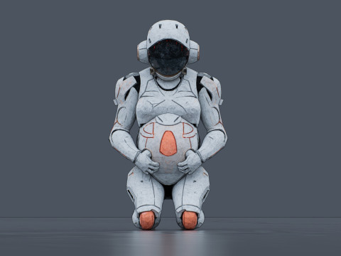 Pregnant space traveler 3D Model