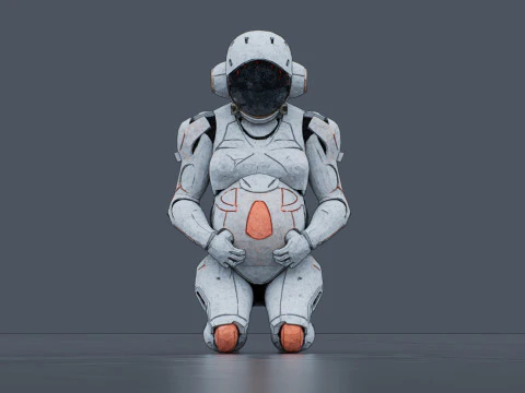 Pregnant space traveler 3D Model