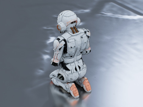 Pregnant space traveler 3D Model
