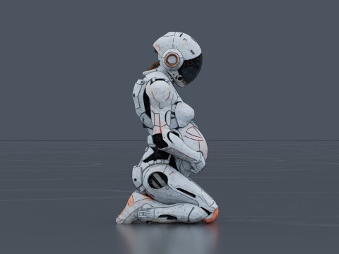Pregnant space traveler 3D Model