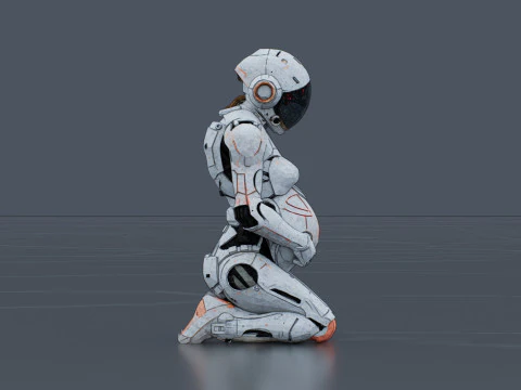 Pregnant space traveler 3D Model