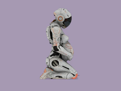 Pregnant space traveler 3D Model