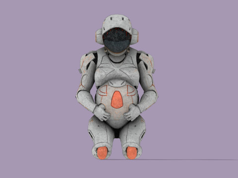 Pregnant space traveler 3D Model
