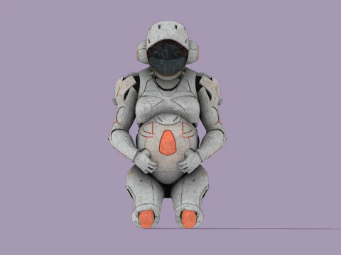 Pregnant space traveler 3D Model