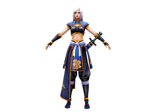 Female Samurai Warrior 3D Character Model 3D Model