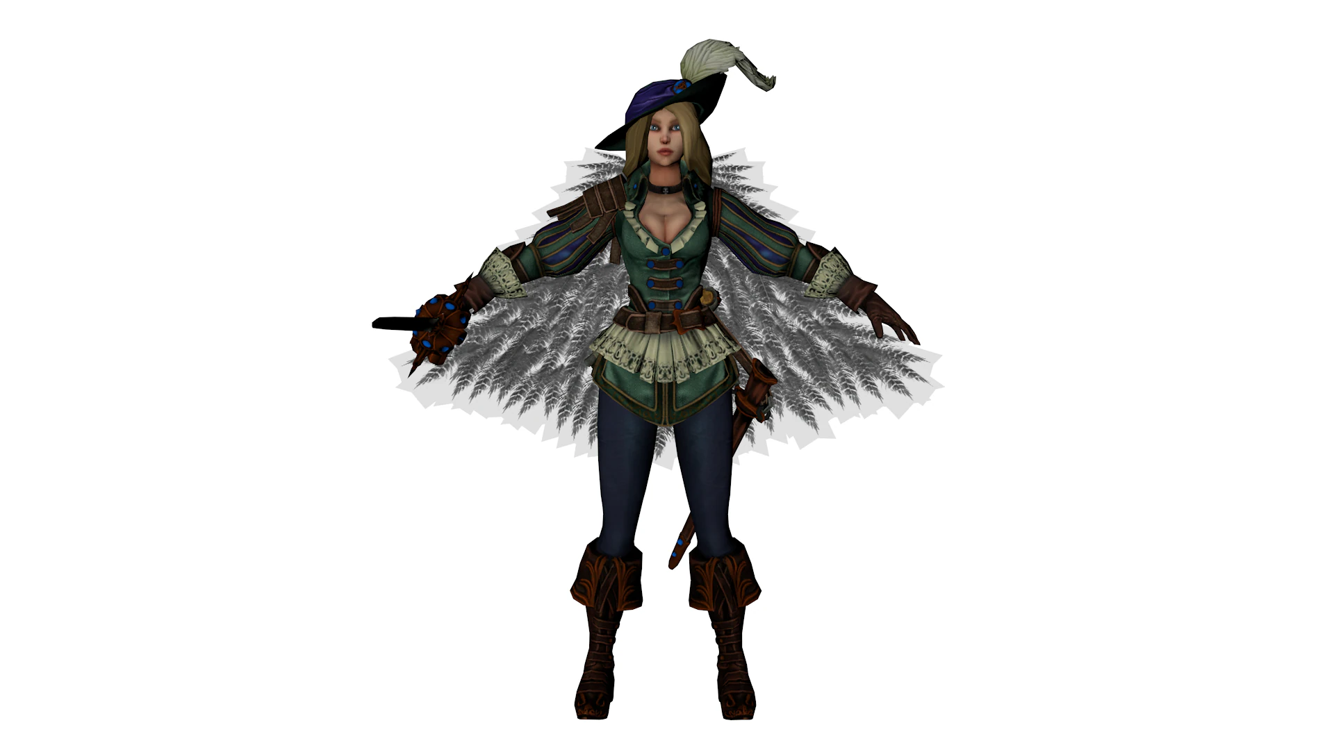 Stylized Female Sorceress - Adventurer 3D Character Model 3D Model .c4d .max .obj .3ds .fbx .stl .blend 