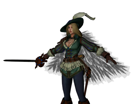 Stylized Female Sorceress - Adventurer 3D Character Model 3D Model