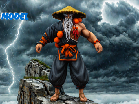 Stylized Martial Arts Master Monk Warrior 3D Character Model 3D Model