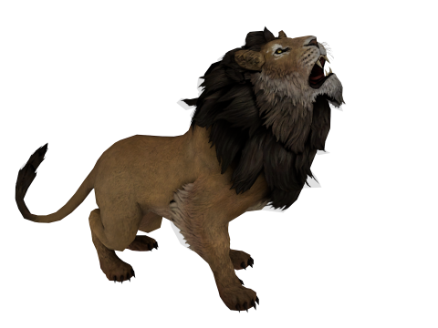 Realistic Low Poly Lion Game Ready Animal 3D Model