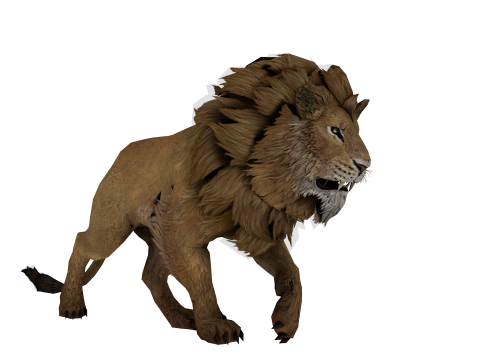 Realistic Low Poly Lion Game Ready Animal 3D Modell
