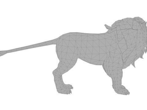 Realistic Low Poly Lion Game Ready Animal 3D Modell