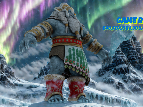 Ice Giant 3D Character Model Game Ready Fantasy Monster 3D Modell