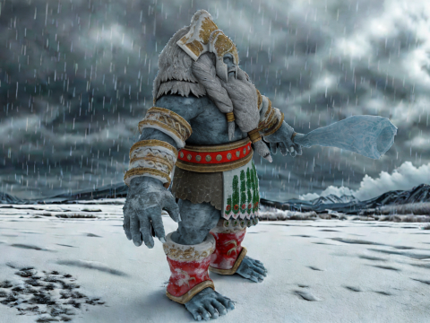 Ice Giant 3D Character Model Game Ready Fantasy Monster Modelo 3D