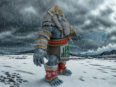 Ice Giant 3D Character Model Game Ready Fantasy Monster 3D Model