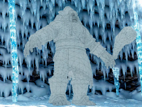 Ice Giant 3D Character Model Game Ready Fantasy Monster 3D Model