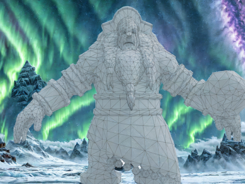 Ice Giant 3D Character Model Game Ready Fantasy Monster Modelo 3D
