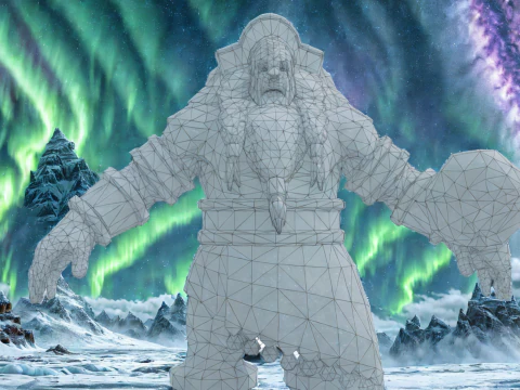 Ice Giant 3D Character Model Game Ready Fantasy Monster 3D Model