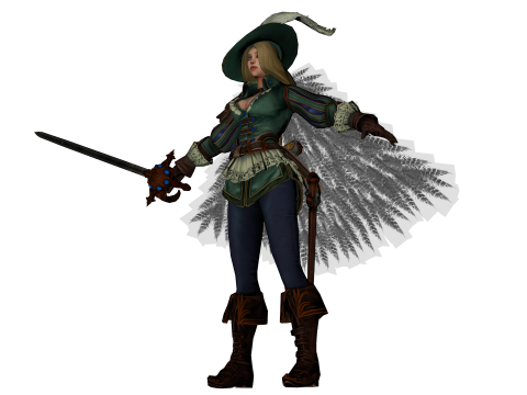 Fantasy Female Warrior 3D Character With Sword Game Ready Model 3D 模型