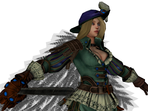 Fantasy Female Warrior 3D Character With Sword Game Ready Model 3D 模型
