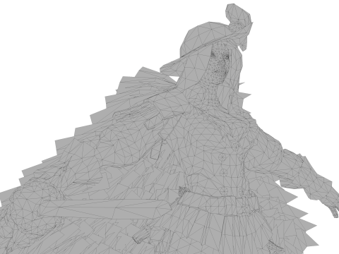 Fantasy Female Warrior 3D Character With Sword Game Ready Model 3D 模型