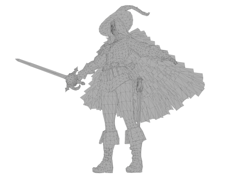 Fantasy Female Warrior 3D Character With Sword Game Ready Model 3D 模型