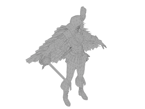 Fantasy Female Warrior 3D Character With Sword Game Ready Model 3D 模型