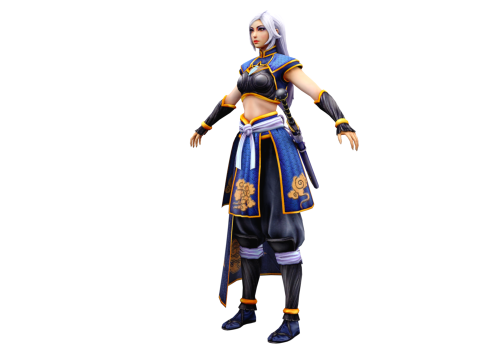 Stylized Female Ninja 3D Character Game Ready Sword Included 3D Модель