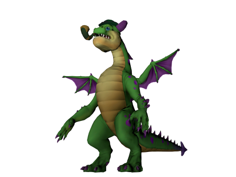 Cartoon Dragon Pipe Smoking Fantasy Character 3D 모델