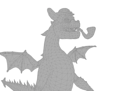 Cartoon Dragon Pipe Smoking Fantasy Character 3D 모델