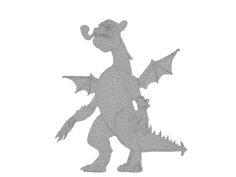 Cartoon Dragon Pipe Smoking Fantasy Character 3D 모델