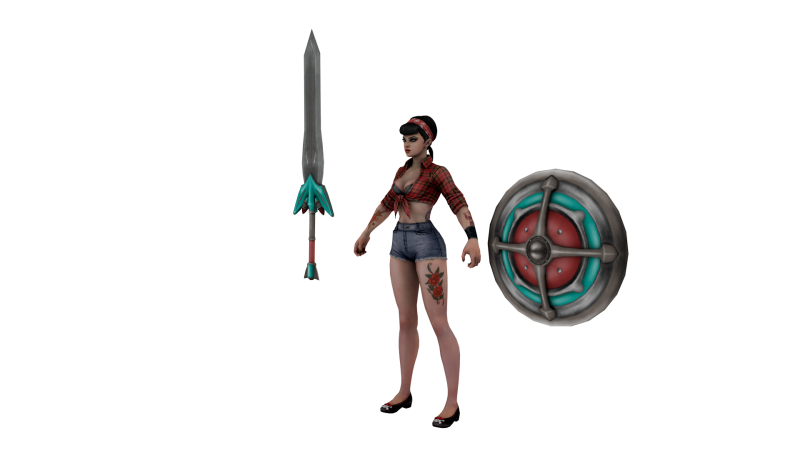 Post-Apocalyptic Barbarian 3D Character Weapon 3D Modell .c4d .max .obj .3ds .fbx .stl .blend