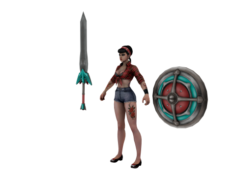 Post-Apocalyptic Barbarian 3D Character Weapon Modèle 3D