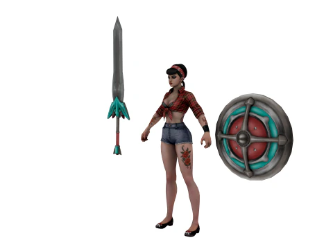 Arme de personnage 3D barbare post-apocalyptique Modèle 3D