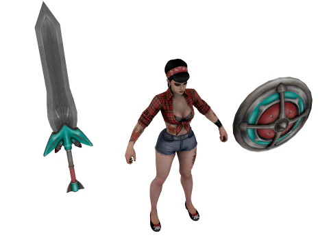 Arma personaggio barbaro post-apocalittico 3D Modello 3D