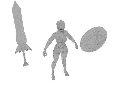 Post-Apocalyptic Barbarian 3D Character Weapon 3D Modell