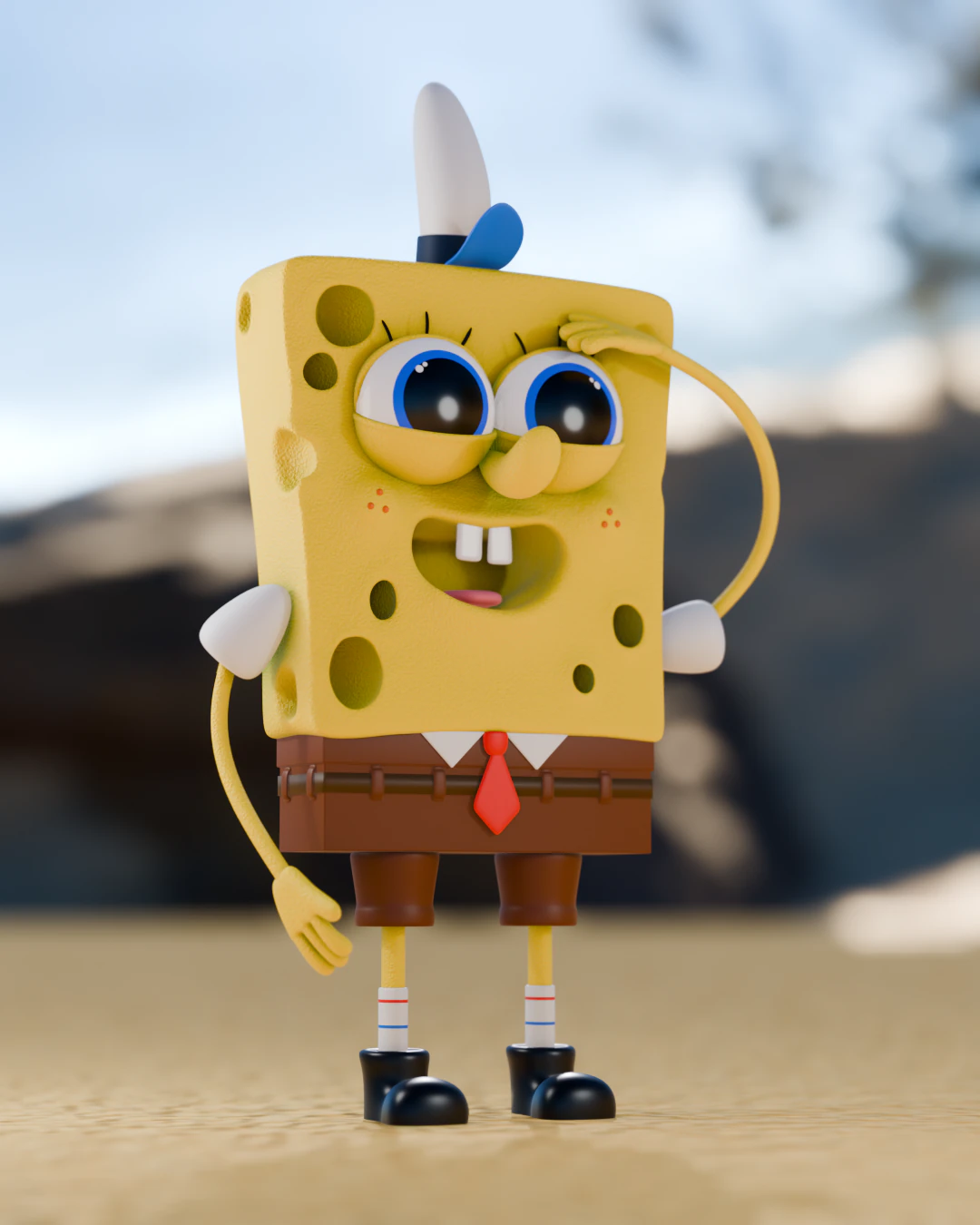 SpongeBob 3D Model .c4d .max .obj .3ds .fbx .stl .blend 