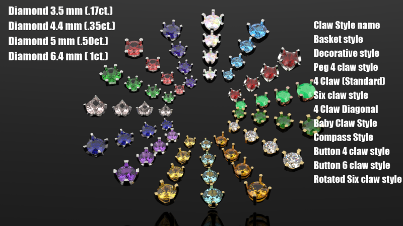 Stud earring style 3D Print Model .c4d .max .obj .3ds .fbx .stl .blend 